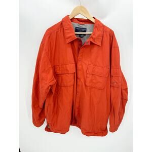 American Eagle AEO Orange Snap Front Lightweight Jacket Men's Size XX-Large XXL